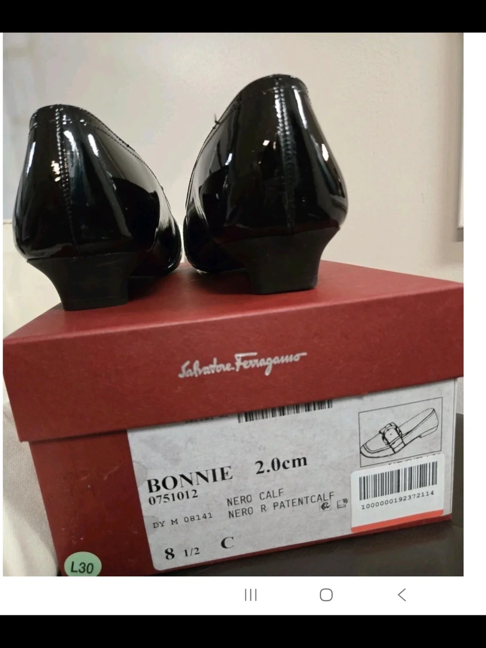 Salvatore Ferragamo Women's Black BONNIE LOAFERS Patent Shiny LEATHER SIZE 8.5 C